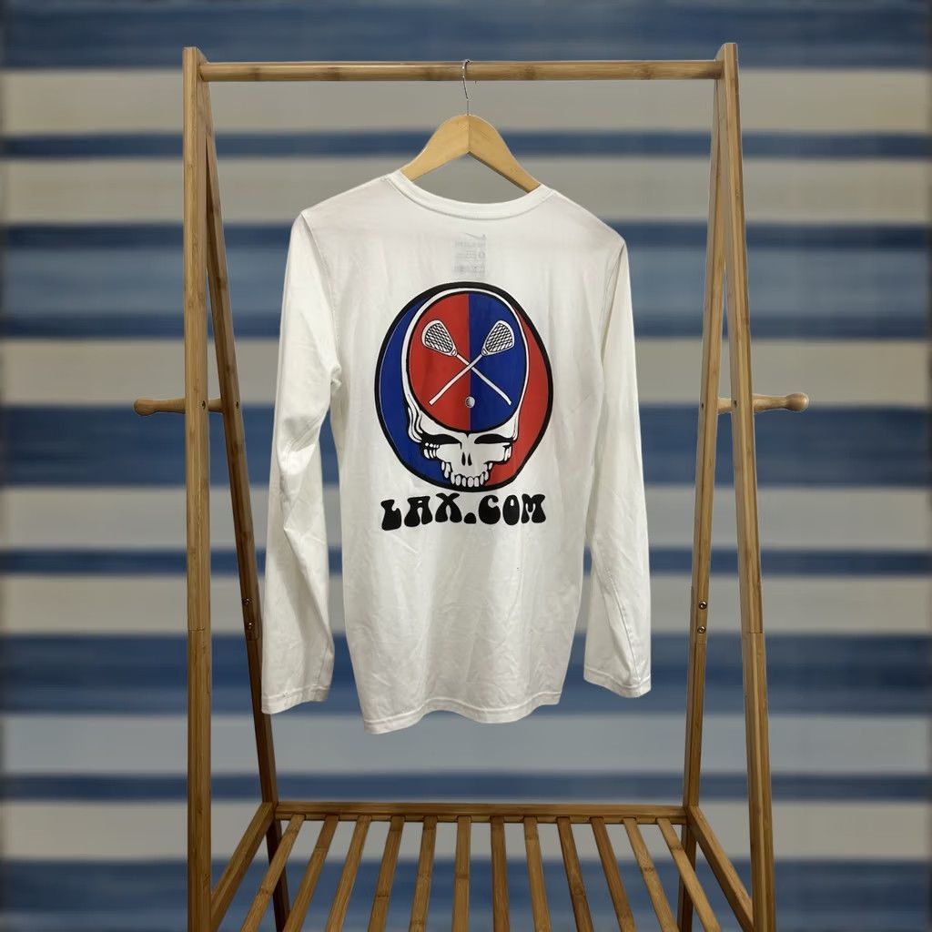 Nike Lax.com X Grateful Dead Nike Long Sleeve Athletic T-Shirt Size S Shirt Mens White 90s Band Steal Your Face Vintage Size US S / EU 44-46 / 1 - 1 Thumbnail