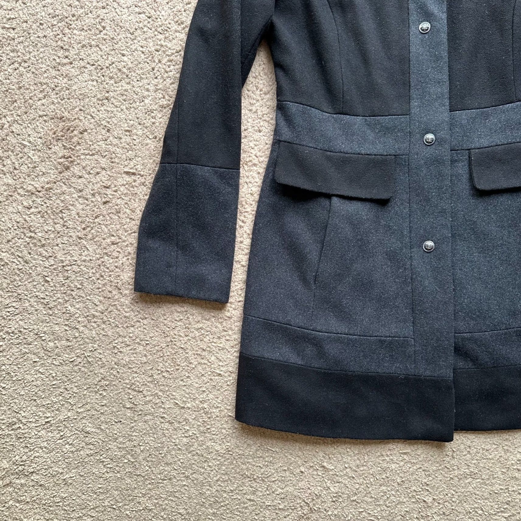 Guess GUESS Jacket Womens Medium Wool Blend Full Zip Mock Neck Black Pockets Size M / US 6-8 / IT 42-44 - 7 Thumbnail
