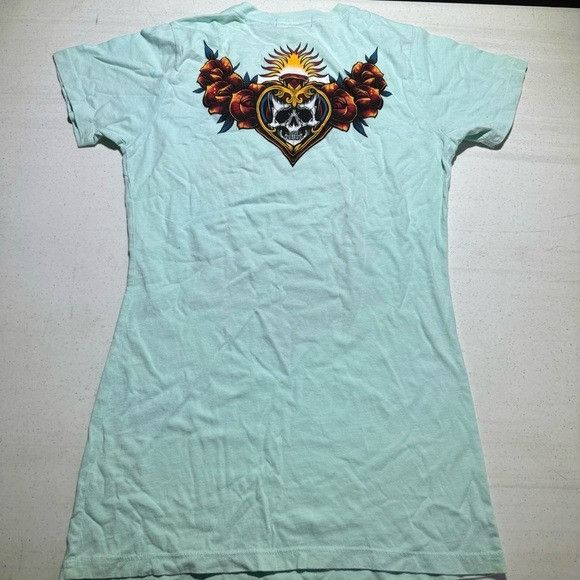 Affliction NEW AFFLICTION BLACK LABEL WOMEN’S TEAL T-SHIRT SZ MEDIUM M Size M / US 6-8 / IT 42-44 - 4 Thumbnail
