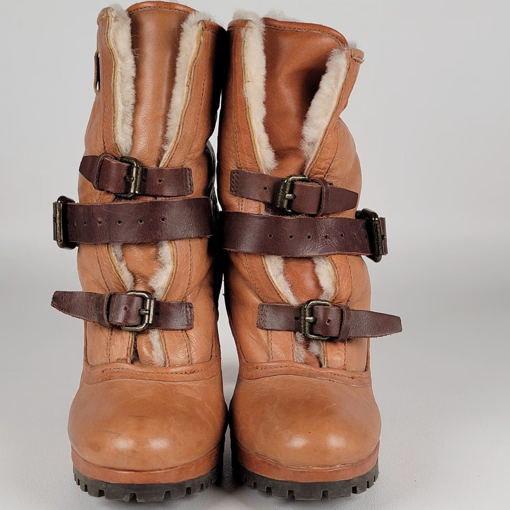 Dolce Vita VINTAGE Dolce Vita Leather Boots Buckle Y2K Sherpa Lined Women Size 9 Brown Bootie Size US 9 / IT 39 - 2 Thumbnail