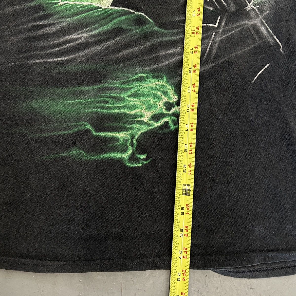 Vintage Vintage Grim Reaper Biker Tee – Green Flames Size US L / EU 52-54 / 3 - 3 Thumbnail