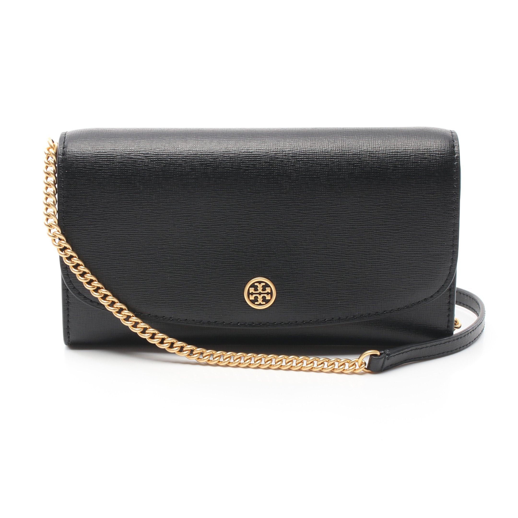 Tory Burch Tory Burch Chain Wallet Leather Black Size ONE SIZE - 1 Thumbnail