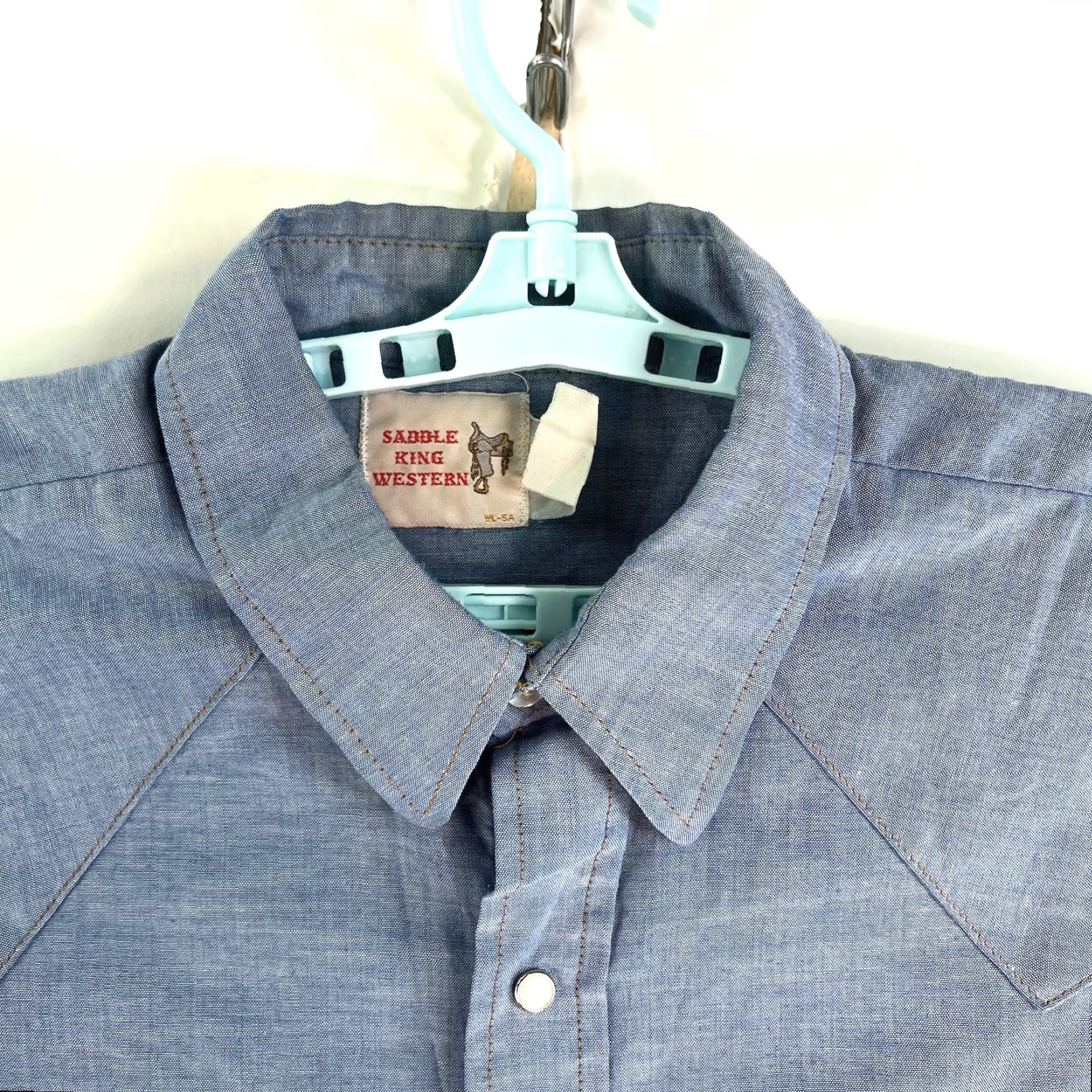 Vintage VTG Saddle King Western Pearl Snap Long Sleeve Shirt Mens XL Blue Long Sleeve Shirt Size US XL / EU 56 / 4 - 3 Thumbnail