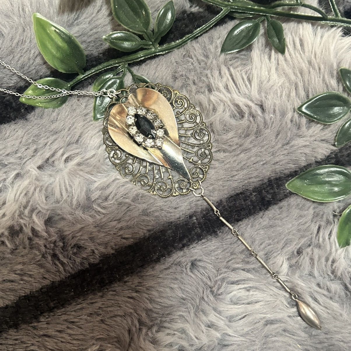 Handmade Handcrafted repurpose vintage brass pendant necklace Size ONE SIZE - 5 Thumbnail