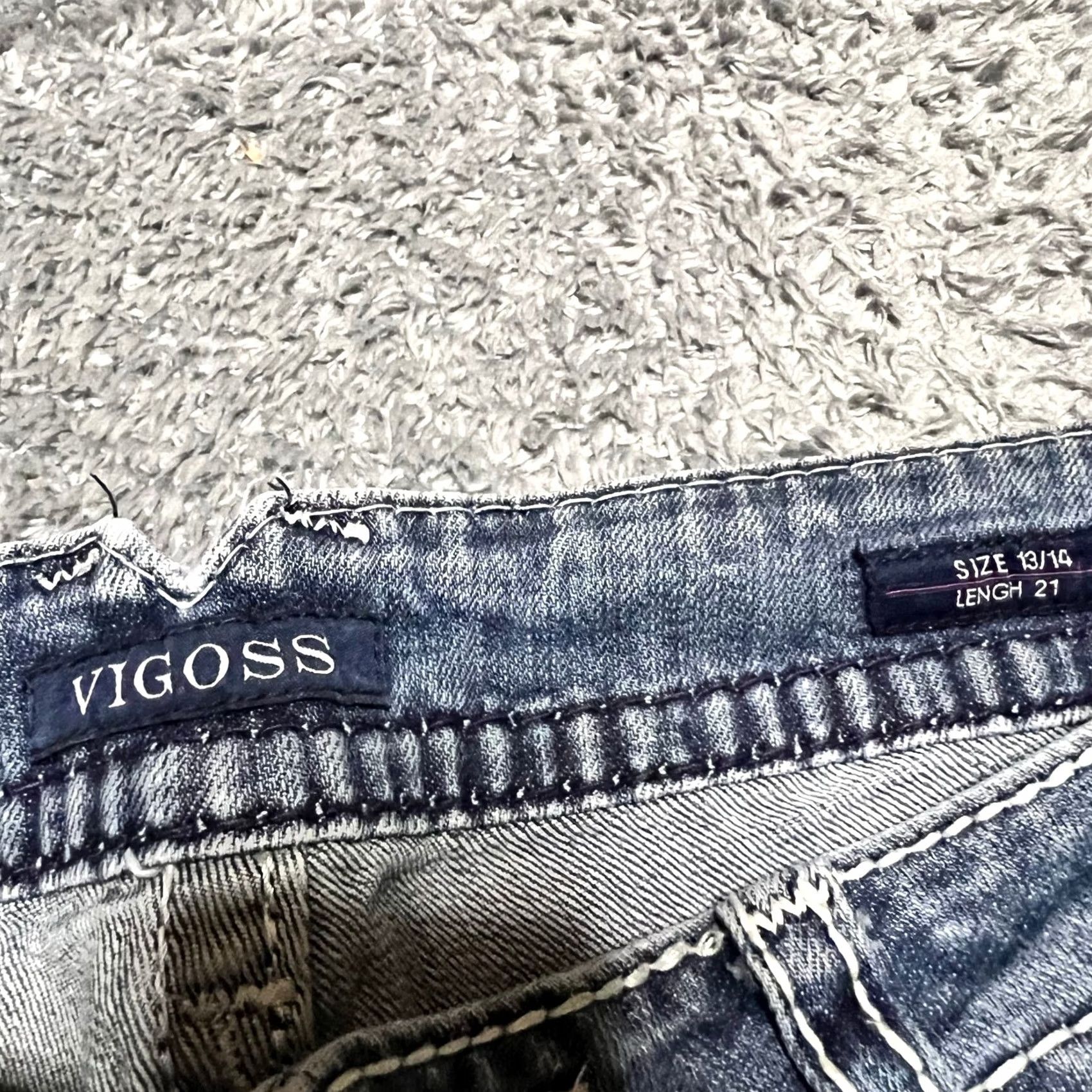 Vintage VIGOSS Jeans Chelsea Capri Womens 13/14 37x23 Thick Stitch Western Blue Juniors Size 13 Women Size 34" / US 12 / IT 48 - 6 Thumbnail