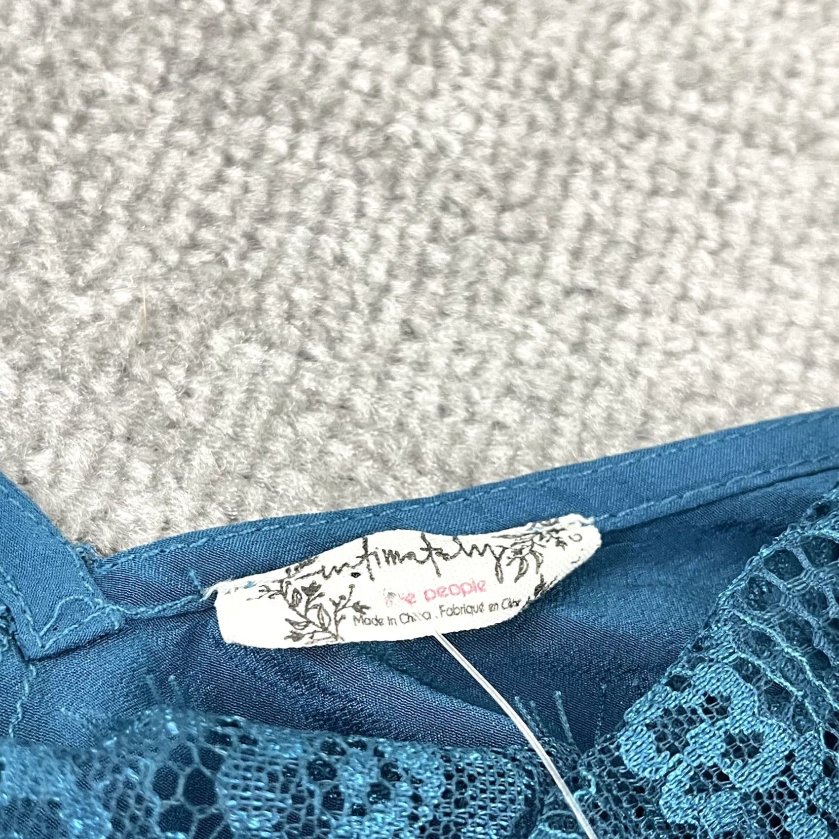 Free People Free People Intimately Blouse Womens L Blue Silk Laced Bralette Lingerie NEW Shirt Womens L Size Blue Silk Lace Bralette Size L / US 10 / IT 46 - 3 Thumbnail