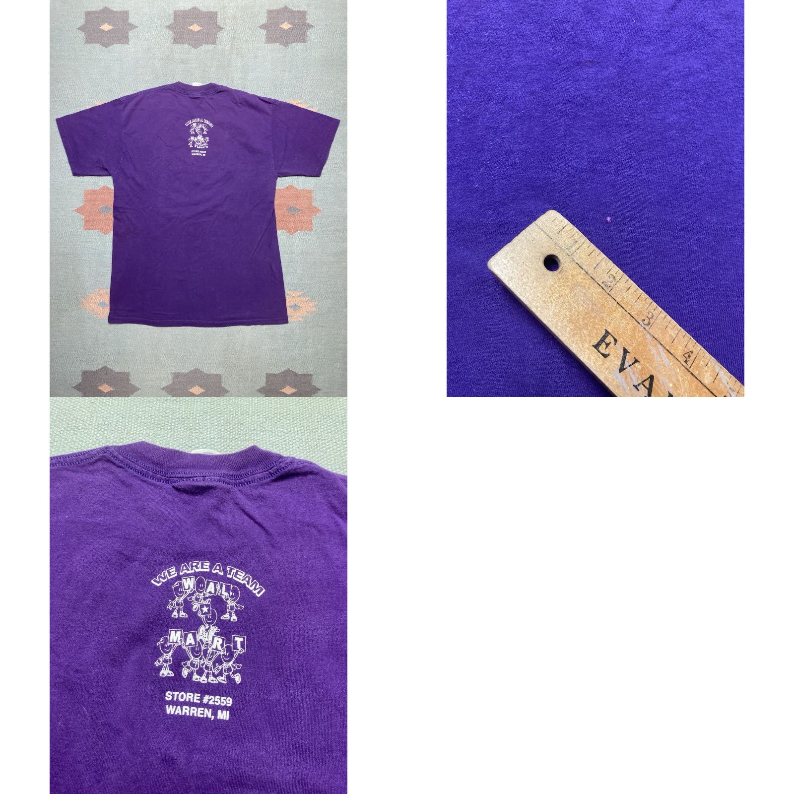 Jerzees VINTAGE Jerzees T-Shirt Walmart we are a team smiley face Warren Michigan Large Purple Men Shirt Mens L Size US L / EU 52-54 / 3 - 8 Thumbnail