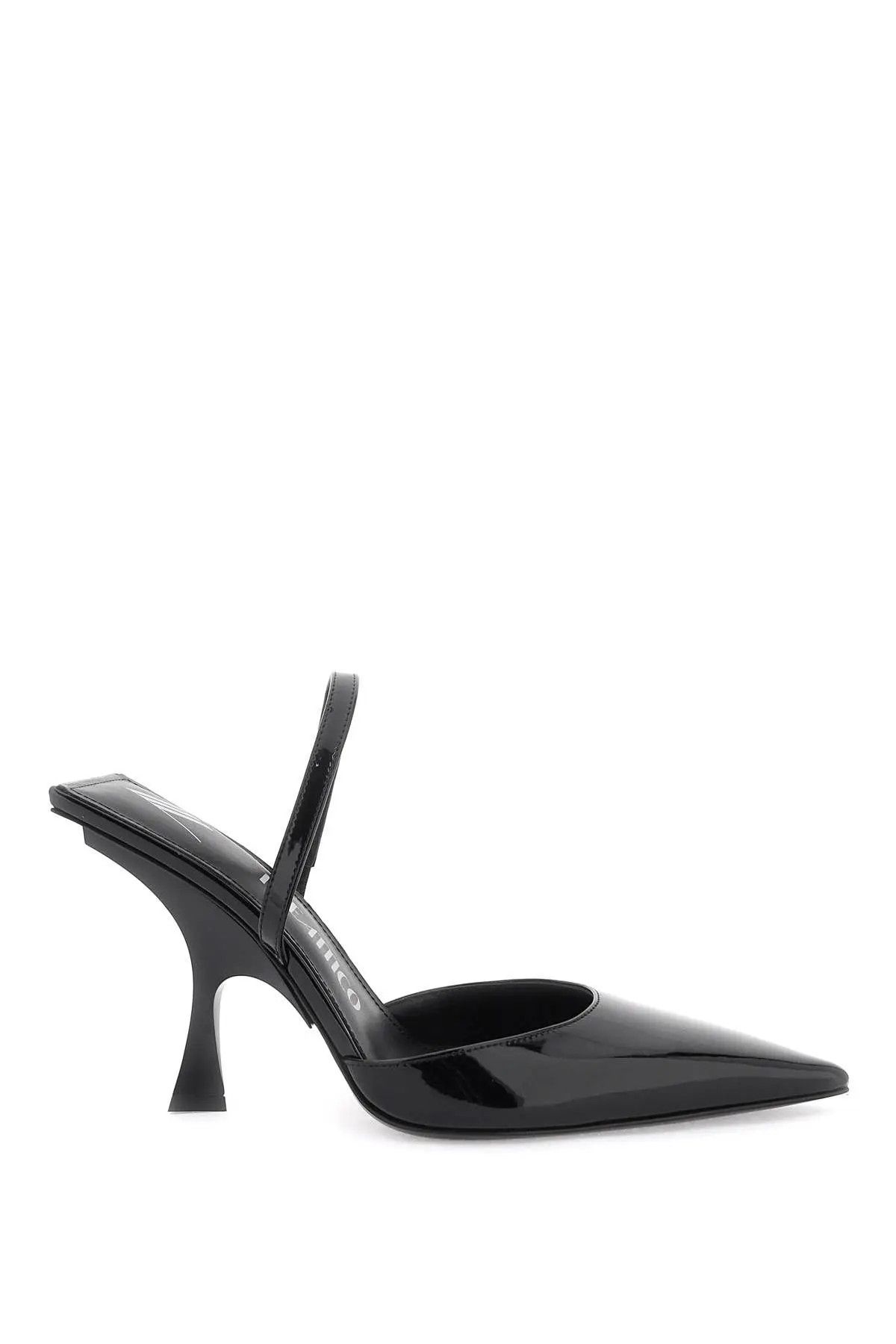 image of The Attico O1S22I1N1223 Leather Slingback Pumps In Black Shoes, Women's (Size 9)