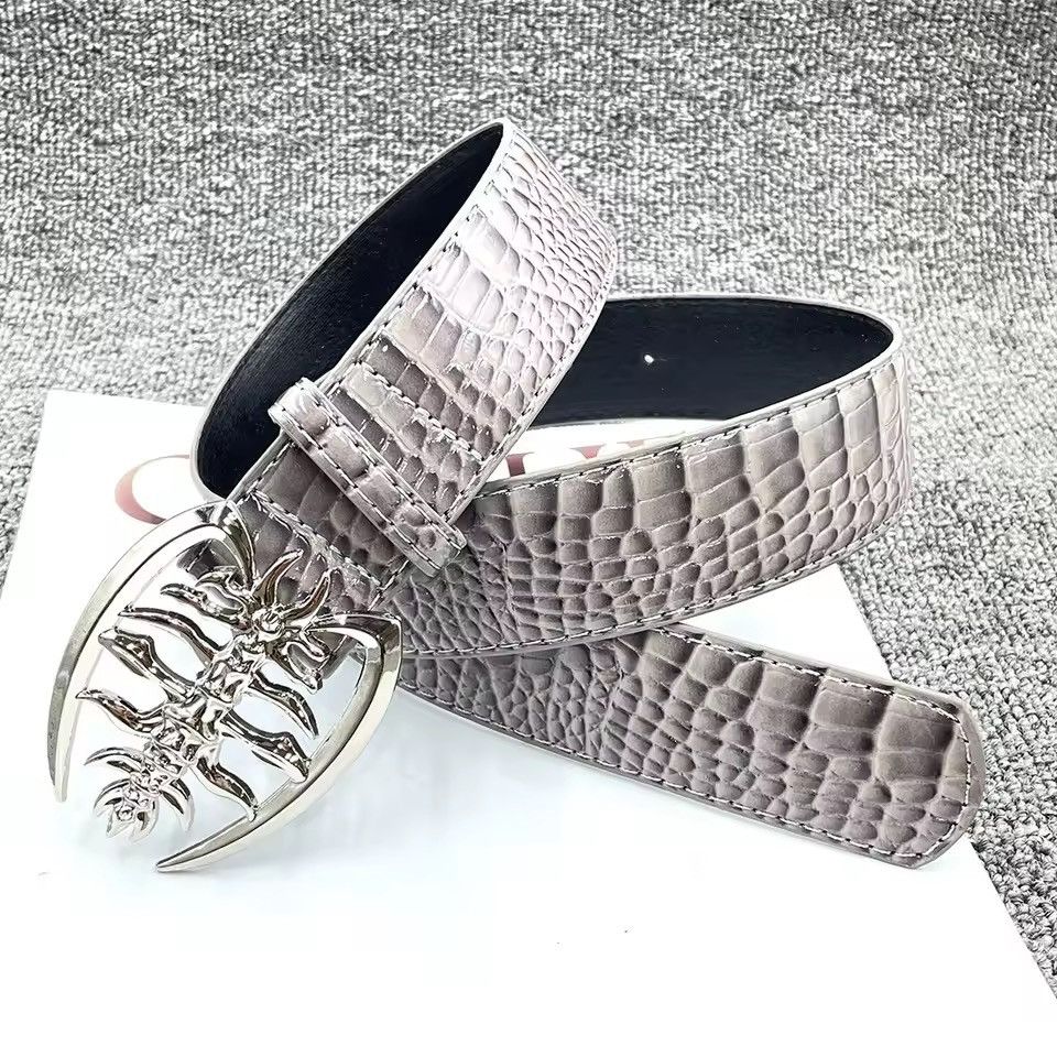 Japanese Brand Y2K Punk Style Grunge Buckle PU Leather Belt Size 32 - 1 Thumbnail