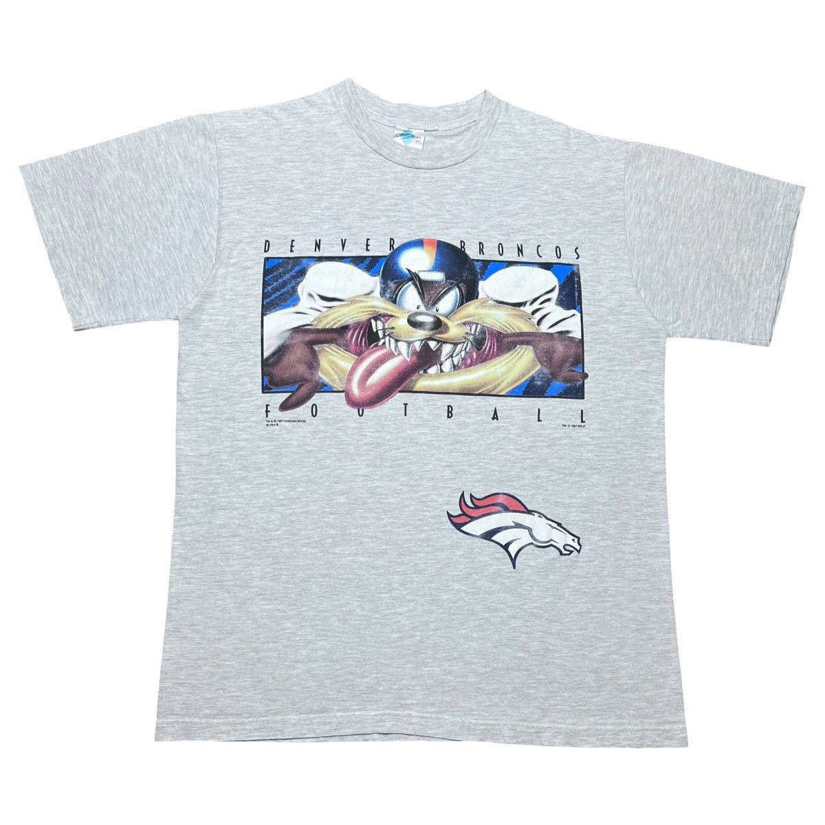 Warner Bros 1997 NFL Denver Broncos Taz Looney Tunes Warner Bros T-Shirt Size US L / EU 52-54 / 3 - 1 Thumbnail