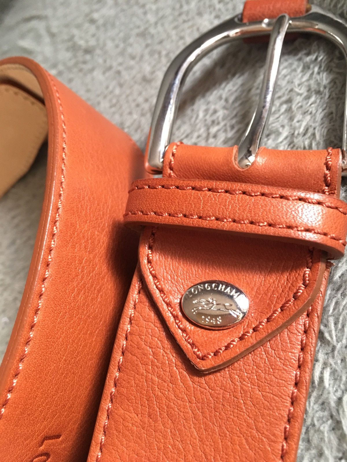 Longchamp Longchamp Leather France Mens Belt Light Brown Size ONE SIZE - 3 Thumbnail