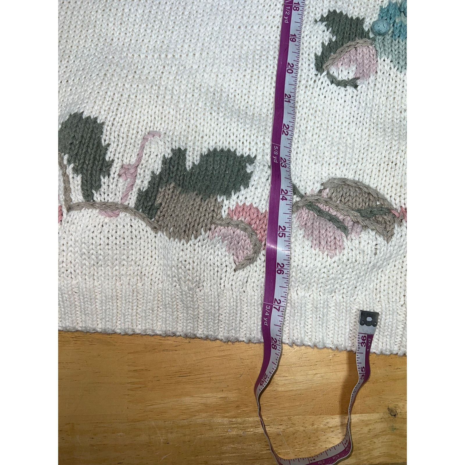 Vintage Womens Vintage Knit Sweater Shenanigans Floral Grape VTG L Size L / US 10 / IT 46 - 9 Thumbnail