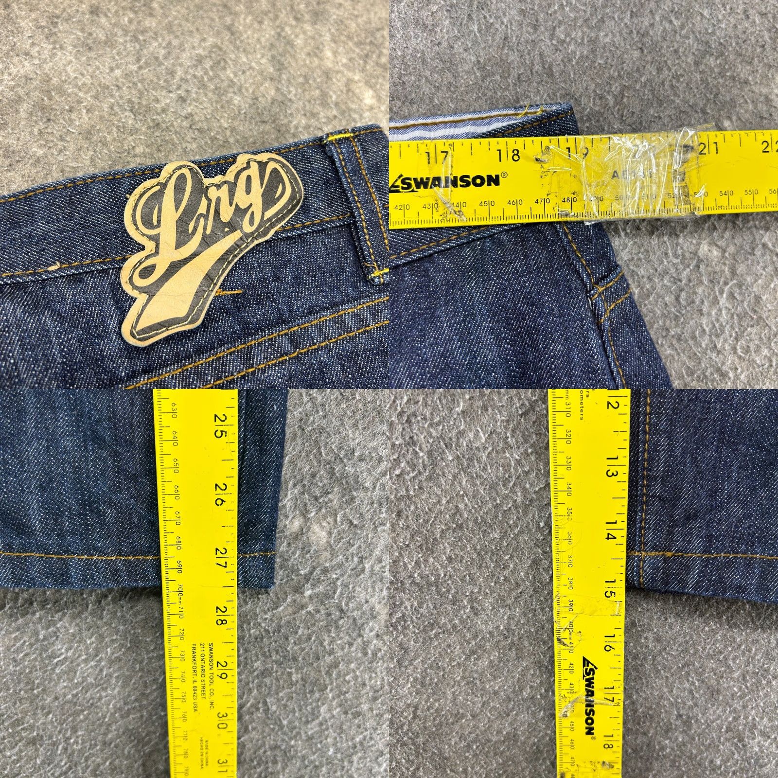 Denime VINTAGE LRG Shorts Mens 38 Blue Denim Jean Jorts Dark Wash Embroidered Baggy Y2K Size US 38 / EU 54 - 8 Thumbnail