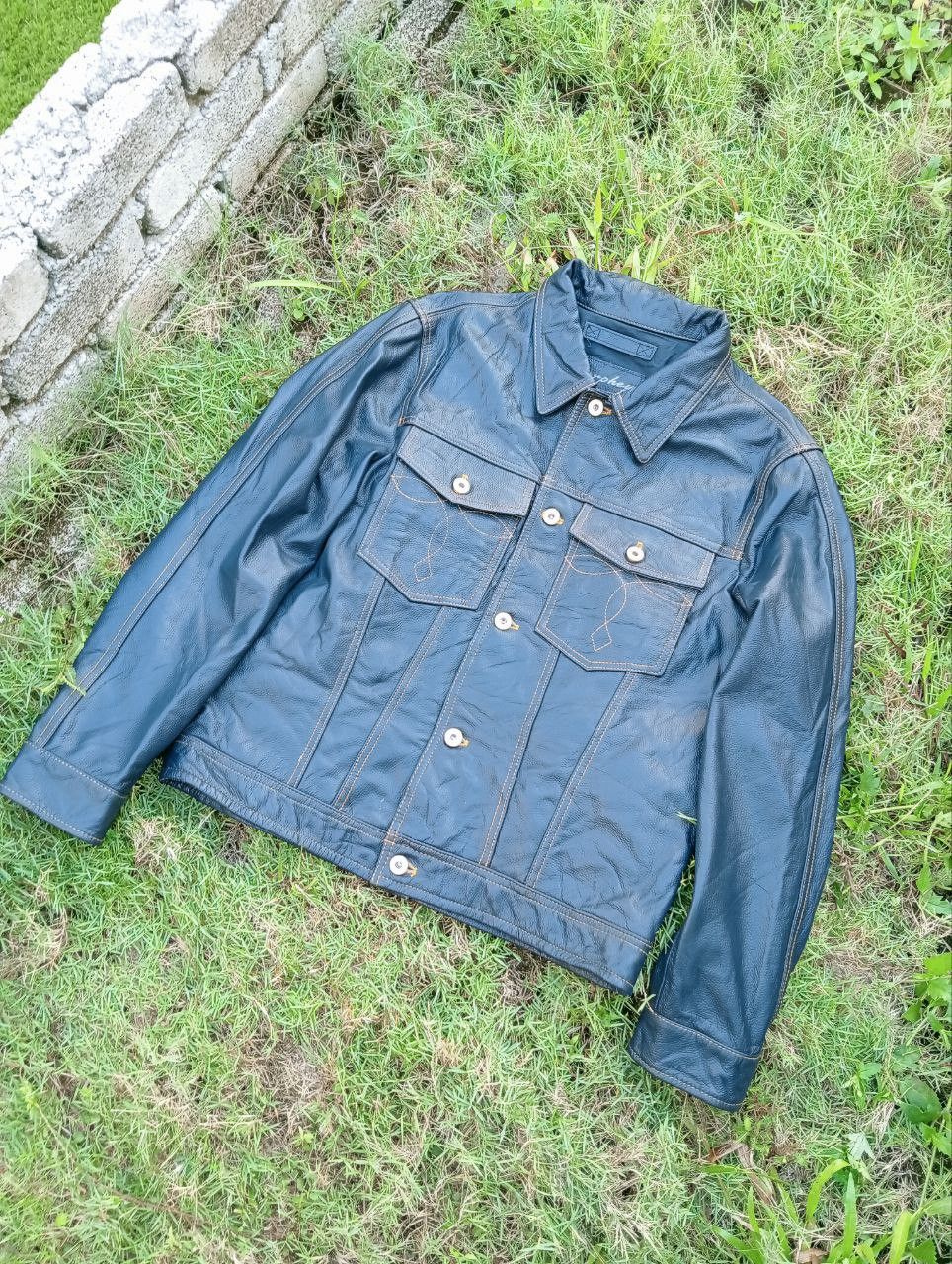 Japanese Brand CURPHEY UNION MADE LEATHER JACKET Size US XXL / EU 58 / 5 - 2 Thumbnail