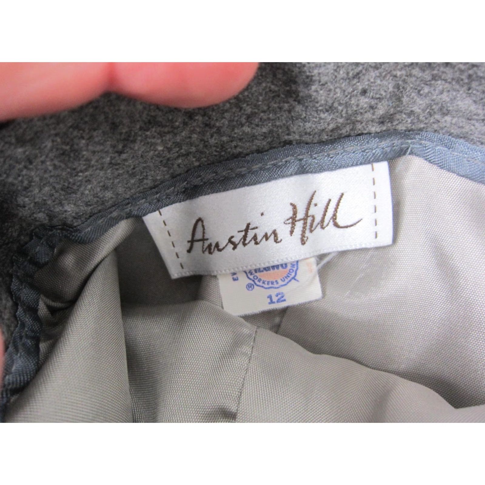 Vintage VINTAGE Austin Hill Skirt Womens 12 Gray Wool A-Line Knee Length Made in USA 80s Mens Womens Girls Size 34" / US 12 / IT 48 - 4 Thumbnail
