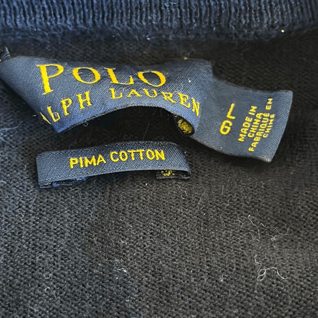 Polo Ralph Lauren Polo Ralph Lauren Sweater V-Neck Mens L Navy Blue Pima Cotton Large blue Size US L / EU 52-54 / 3 - 4 Thumbnail