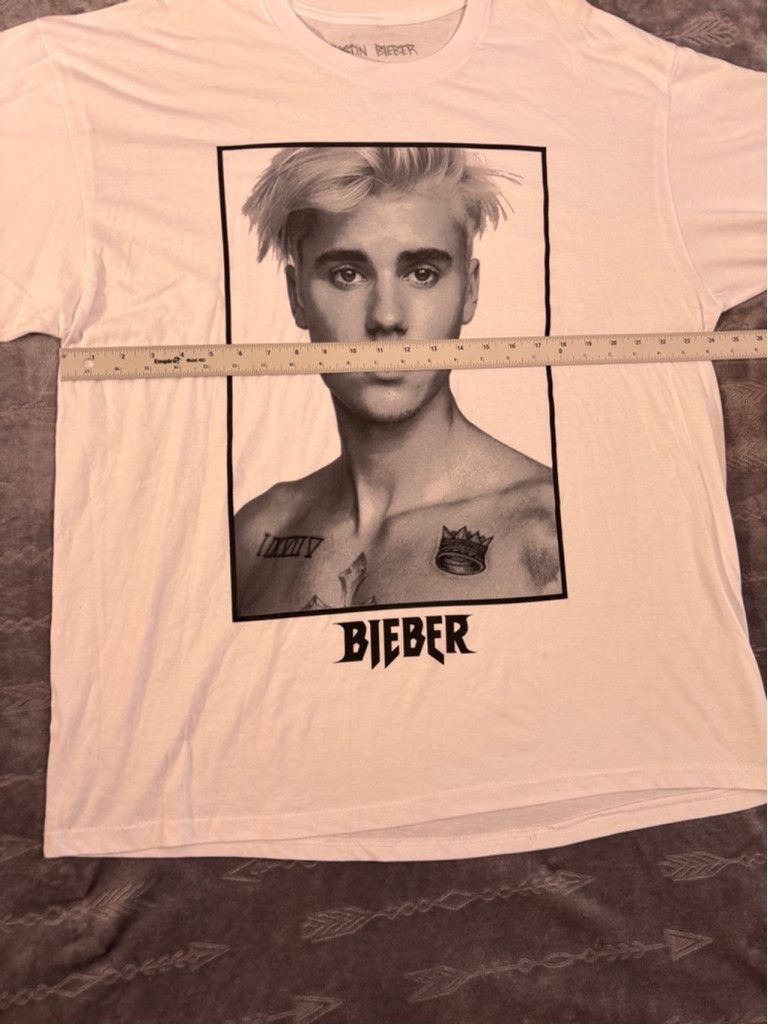 Justin Bieber Men's Justin Bieber Graphic T-shirt XXL White Size US XXL / EU 58 / 5 - 4 Thumbnail