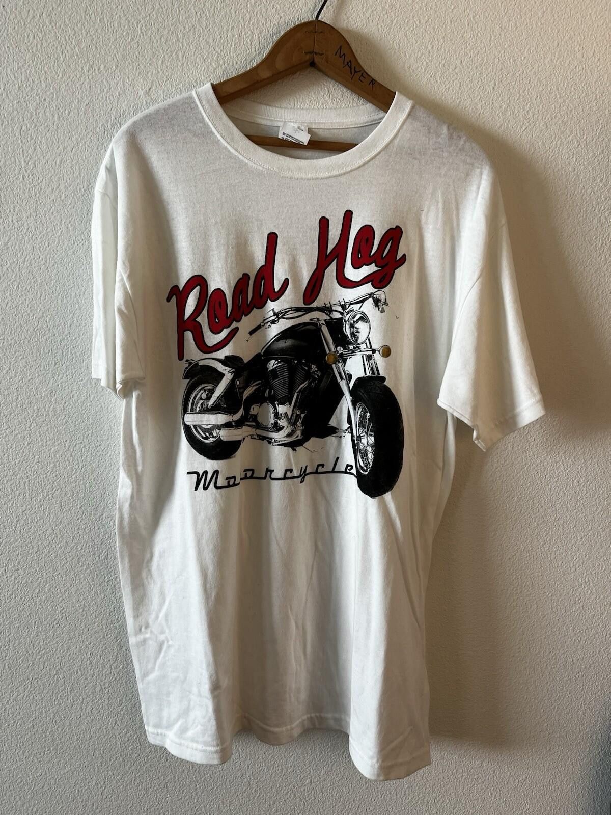 Anvil Vintage Road Hog Motorcycle Graphic T-Shirt Anvil Tag L Size US XL / EU 56 / 4 - 1 Thumbnail