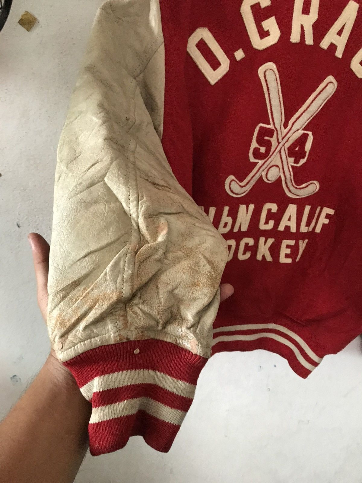 Leather Vintage D.GRACE VARSITY JACKET Size US M / EU 48-50 / 2 - 8 Thumbnail