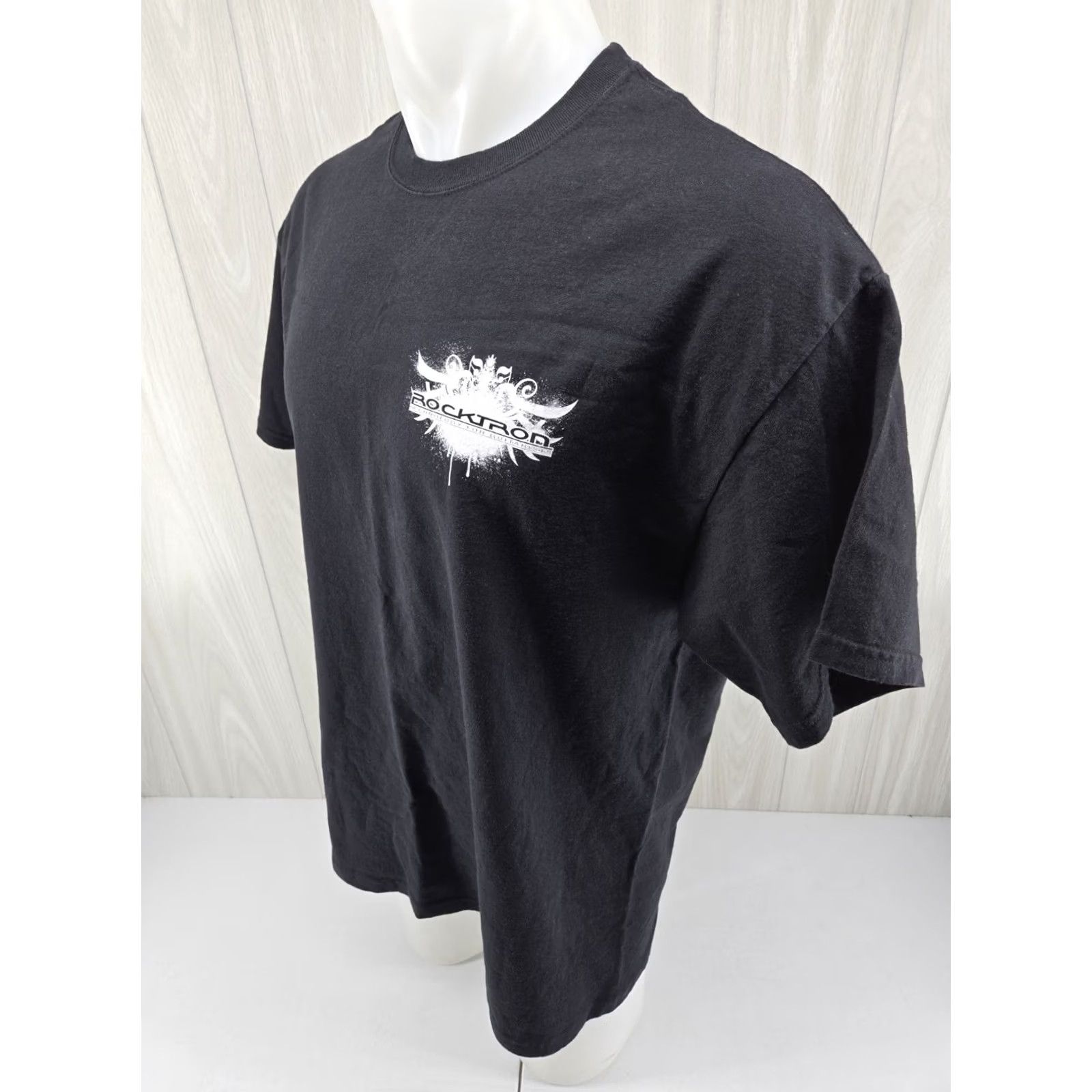 Hanes ROCKTRON Promo T Shirt Black XL Men Short Sleeve Graphic Print Hanes Cotton Shirt Mens XL Black Rocktron Promo T-Shirt Size US XL / EU 56 / 4 - 4 Thumbnail