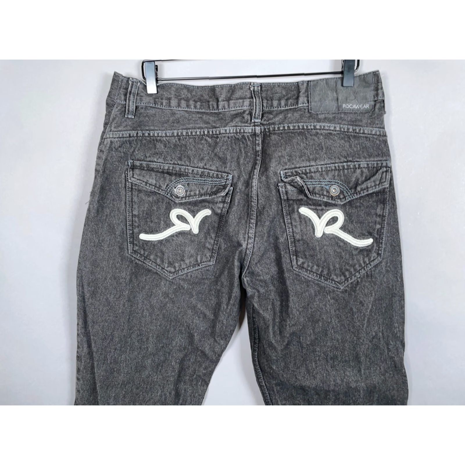 Rocawear VINTAGE Rocawear Jeans Classic Fit Men 35 x 27 Black Pockets 5-Pocket Hip Hop Retro 1990s Mens Size US 35 - 3 Thumbnail