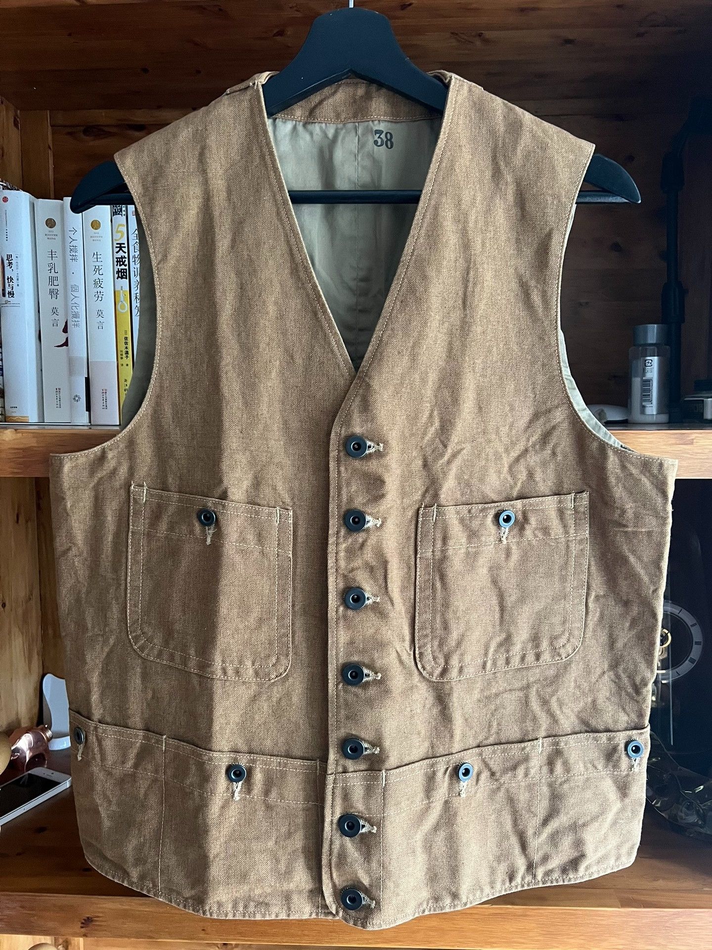 Mister Freedom Mister Freedom Vintage Cotton-Linen Orange Workwear Vest Size US M / EU 48-50 / 2 - 1 Thumbnail