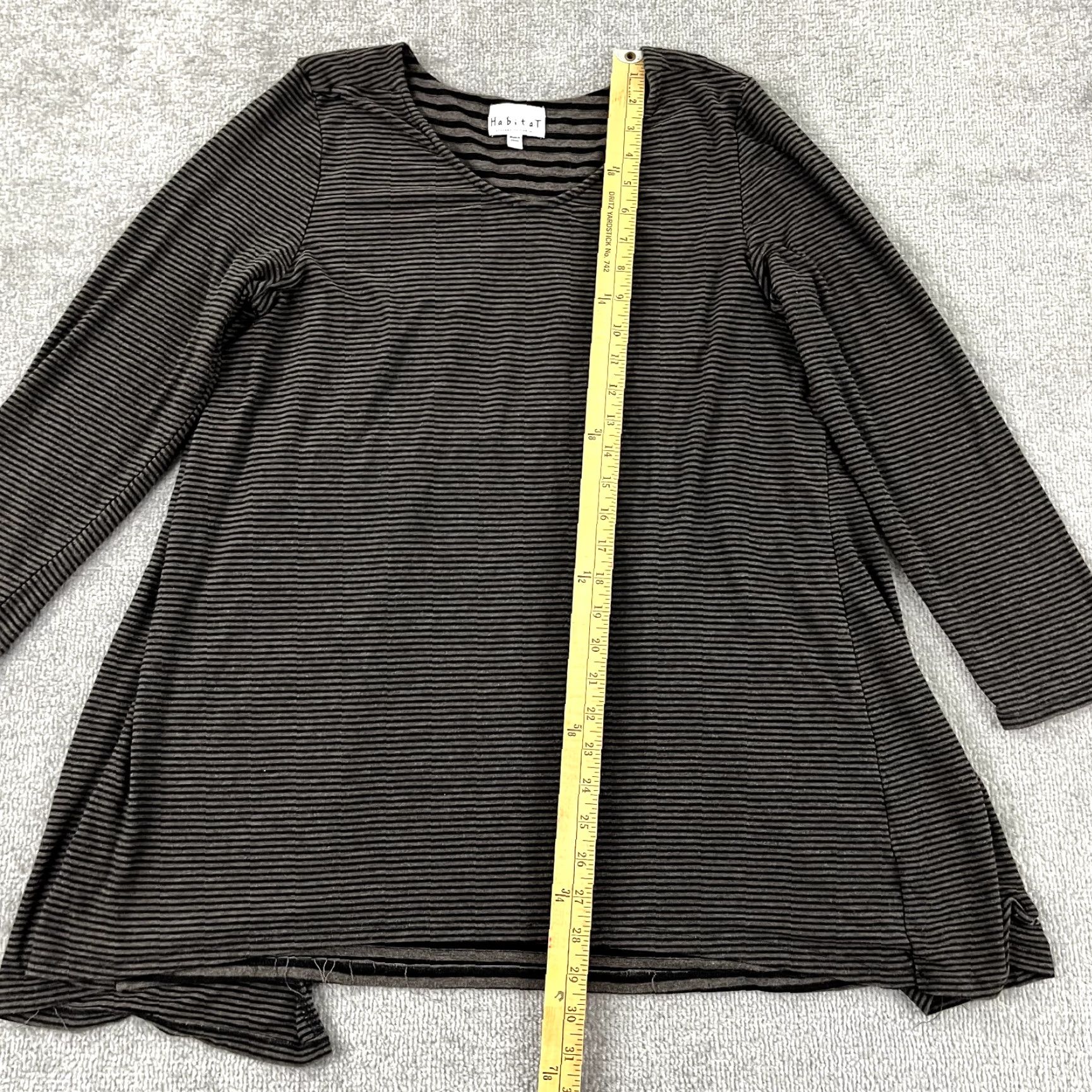 Habitat HABITAT Clothes To Live Shirt Womens Large Brown Black Striped Tunic Top Stretch Size L / US 10 / IT 46 - 5 Thumbnail