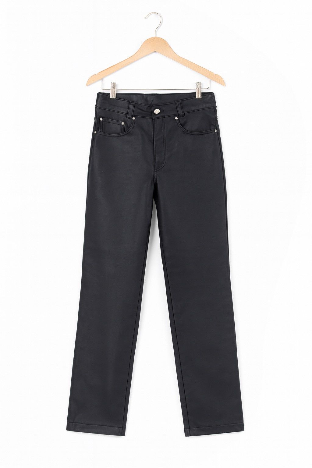 Schott Vintage 90s Schott NYC Black Leather Pants USA Made Talon Size US 29 - 1 Thumbnail