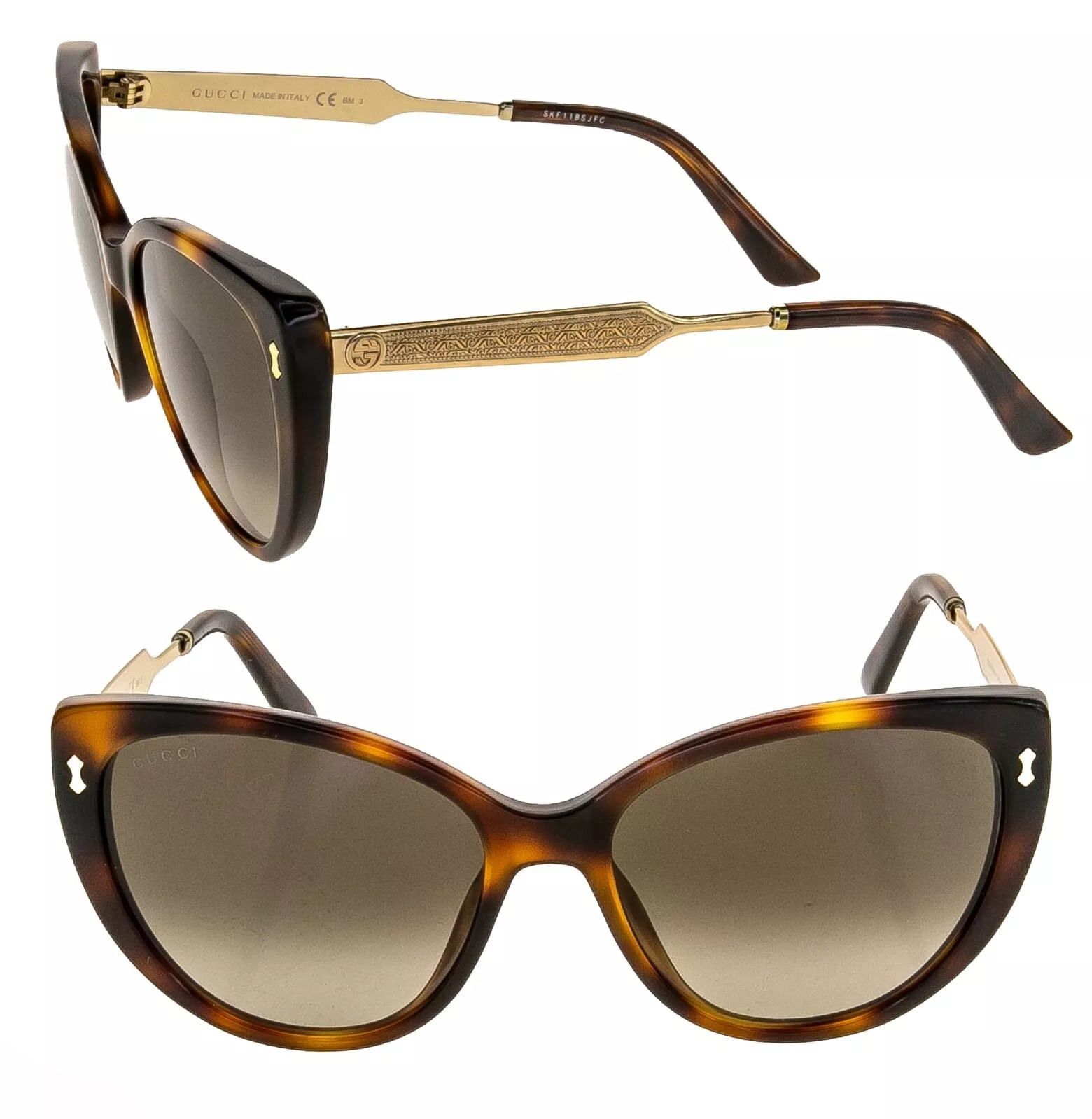 Gucci GUCCI GG3804S DAMASCATO Filigree Havana Gold Sunglasses 3804 Size ONE SIZE - 1 Thumbnail