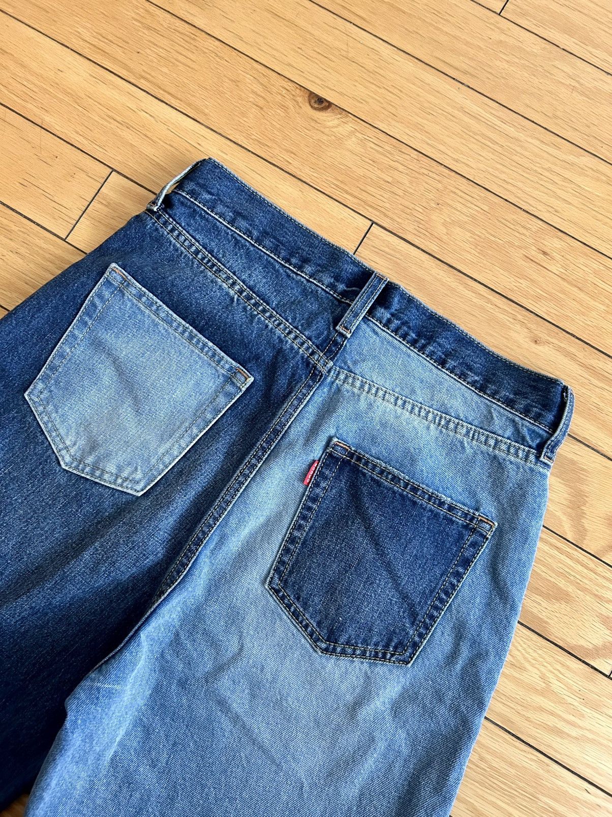 Japanese Brand Rodeo Clown Two Tone Asymmetric Jeans Size 28" / US 6 / IT 42 - 7 Thumbnail