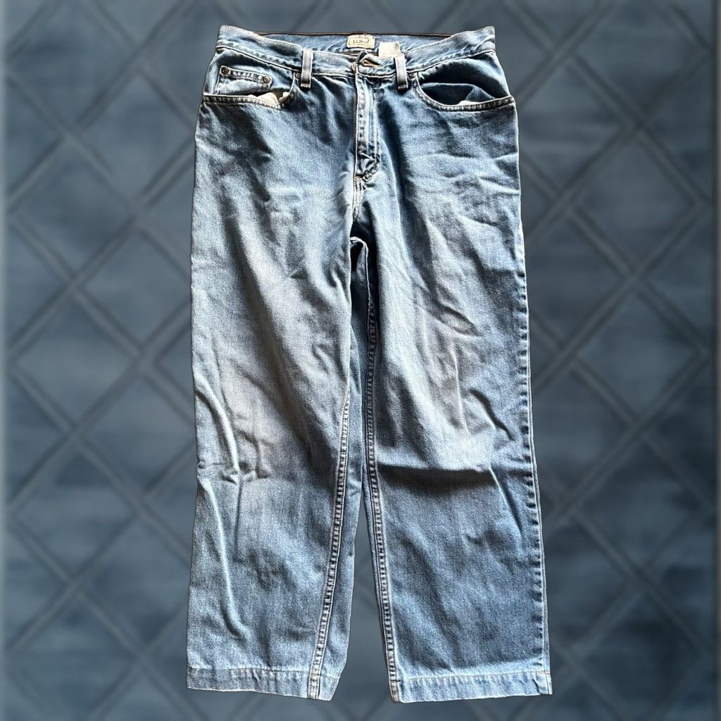 Vintage L.L. Bean Capri Jeans Women Classic Fit Size 10 Blue Dark Denim 5-Pocket Comfort Size 32" / US 10 / IT 46 - 1 Thumbnail