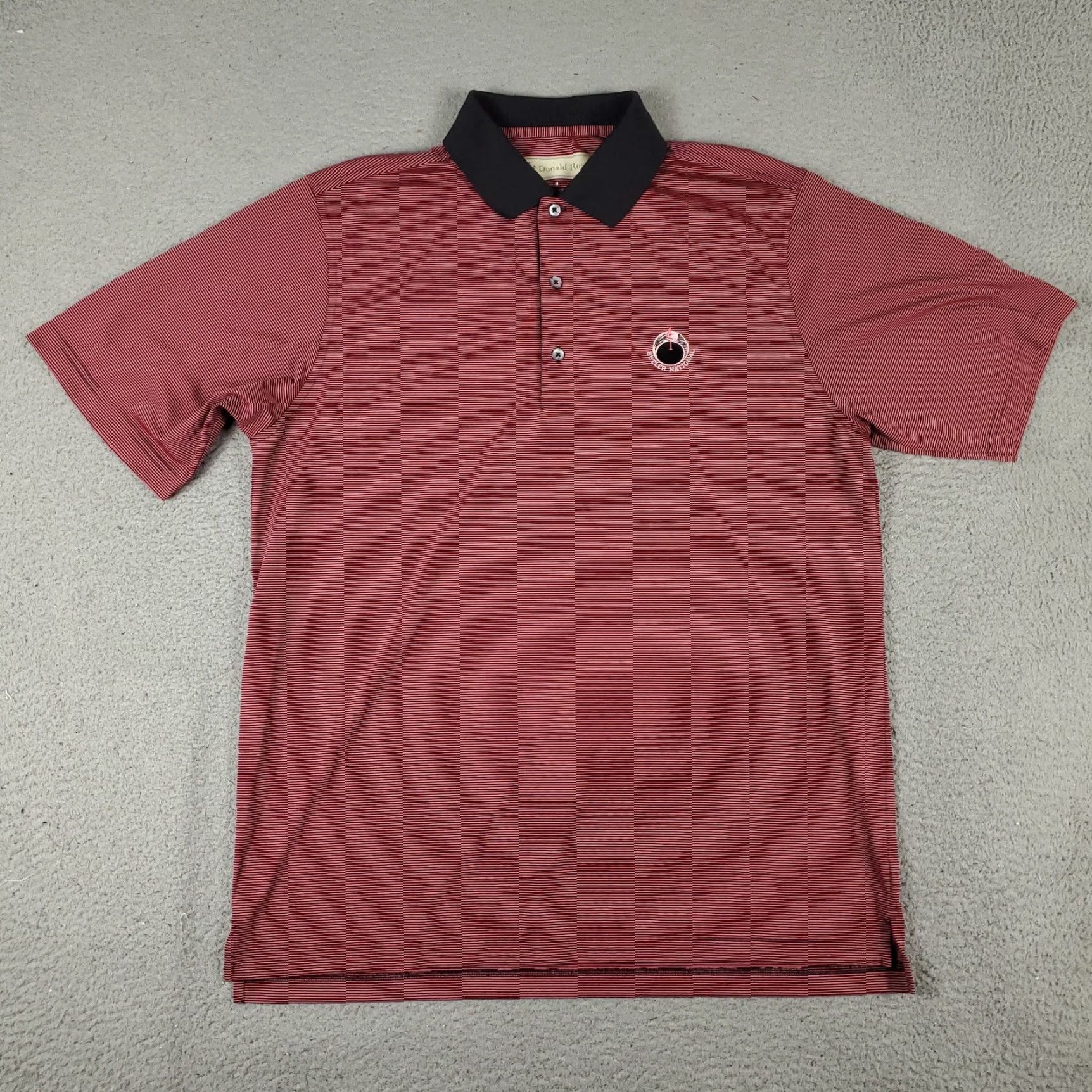 Vintage Donald Ross Polo Shirt Mens Medium Black Red Striped Golf Short Sleeve Size US M / EU 48-50 / 2 - 3 Thumbnail