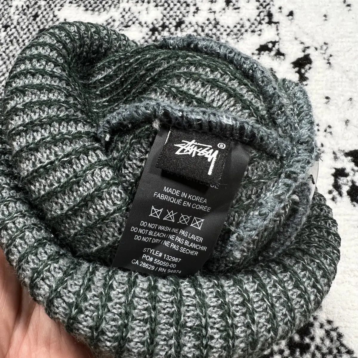 Stussy STUSSY 2 TONE KNIT SHORT BEANIE HAT - GREEN Size ONE SIZE - 4 Thumbnail