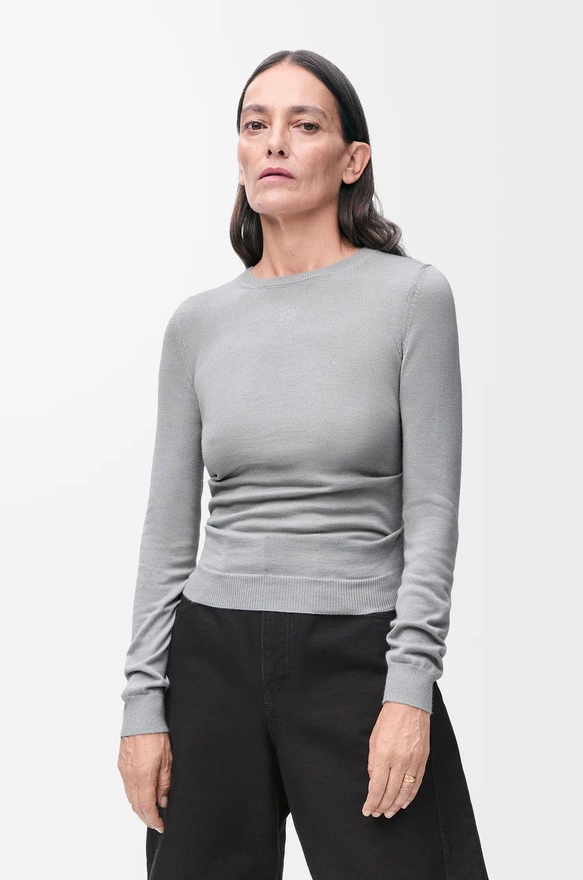 Loewe o1loc1c0525 Draped Sweater Cashmere And Silk in Light Grey Size L / US 10 / IT 46 - 3 Thumbnail
