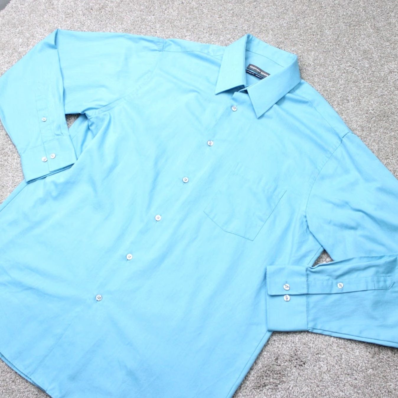 Geoffrey Beene Geoffrey Beene Dress Shirt Mens 16.5 34/35 Blue Classic Fit L/S Button-Down Collar-Blue 60% Cotton 40% Polyester Regular Size Type Regular Bedside? Size 46R - 3 Thumbnail