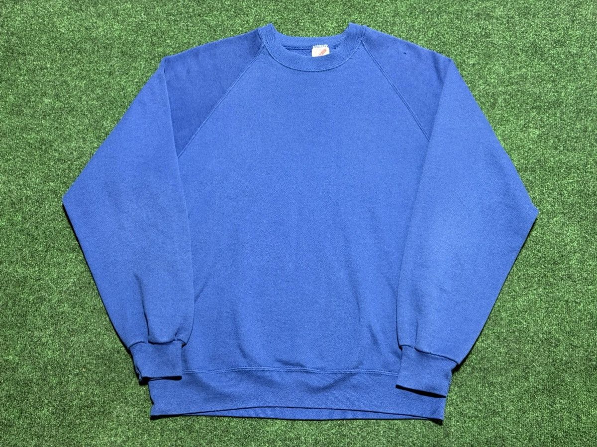 Jerzees Vintage Jerzees Blank Raglan Crewneck Sweatshirt MADE IN USA Size US XL / EU 56 / 4 - 1 Thumbnail
