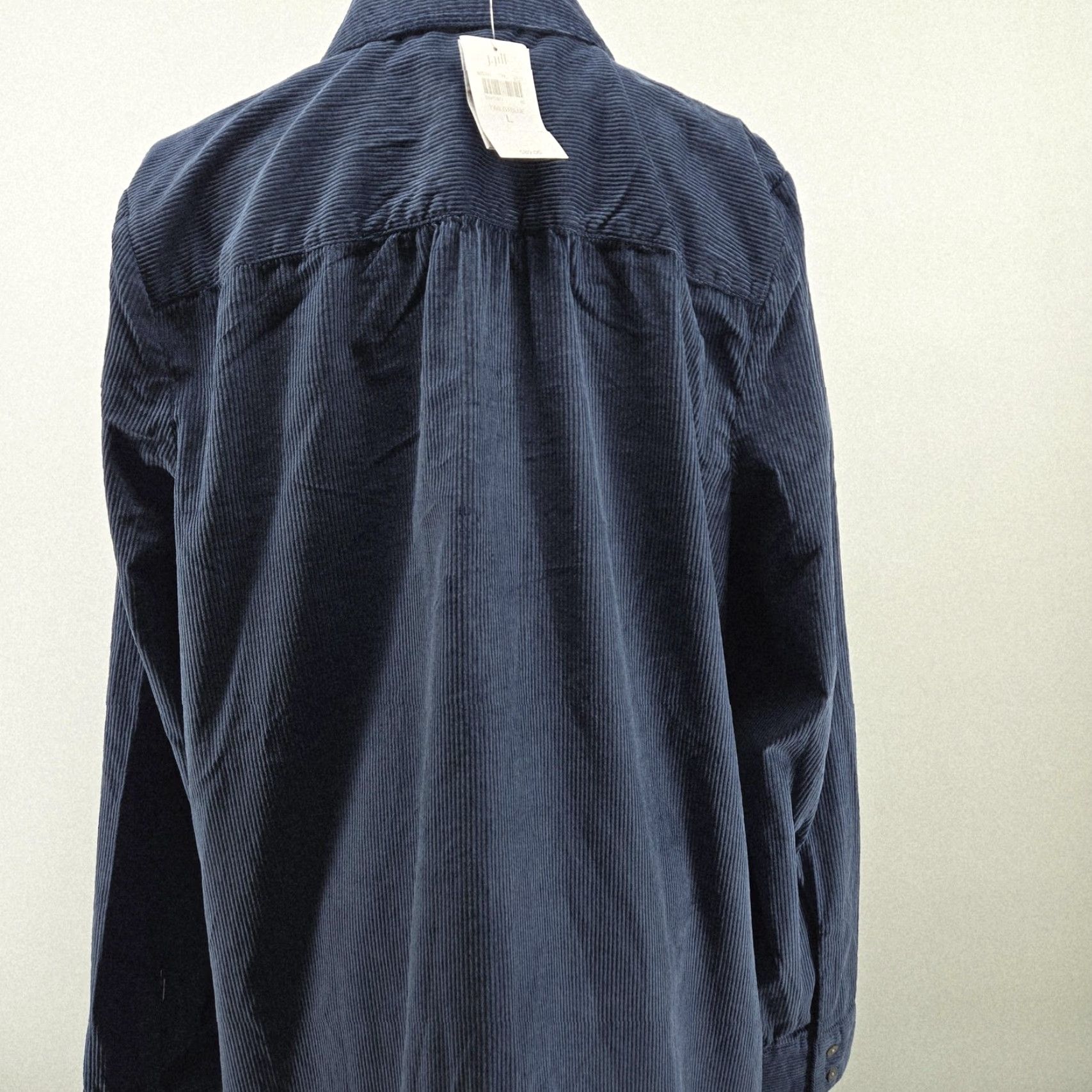 J. Jill J. Jill Blouse Womens L Blue Tunic Collared Long Sleeve Corduroy Pullover Size L / US 10 / IT 46 - 2 Thumbnail
