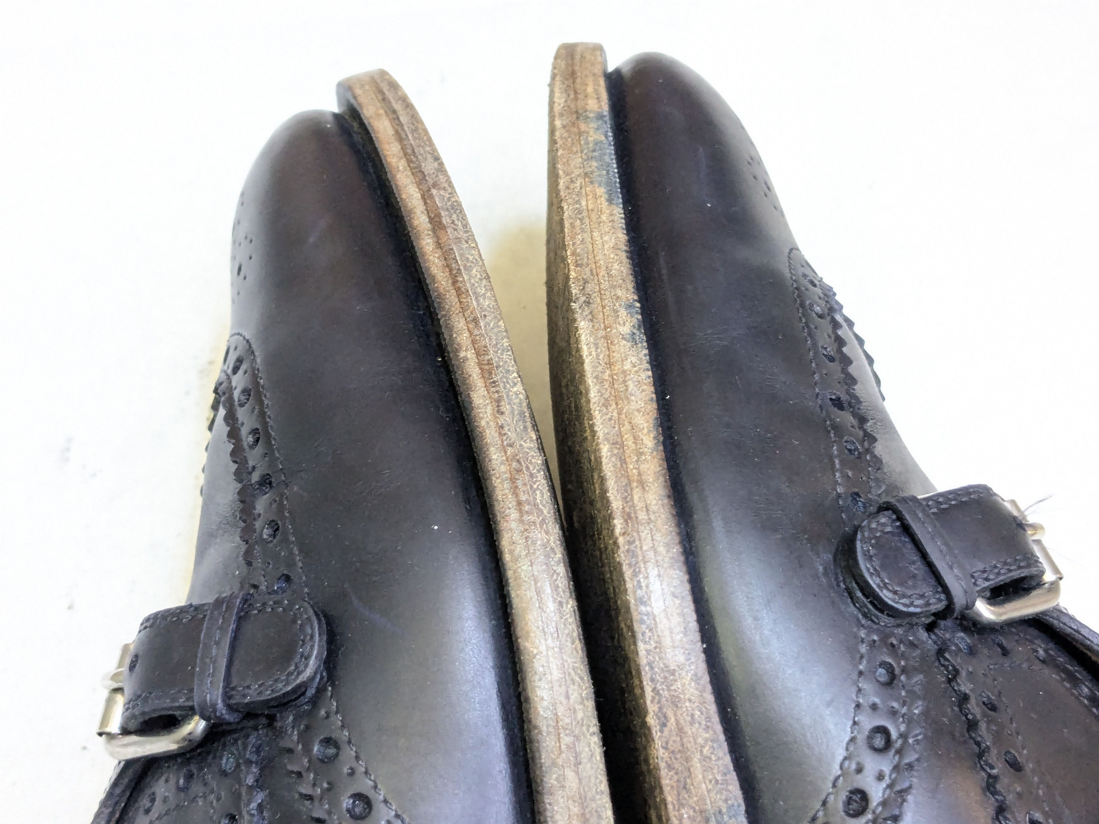 Gucci Gucci Double Monkstrap Brogues Navy Blue 10 Leather Size US 10 / EU 43 - 6 Thumbnail