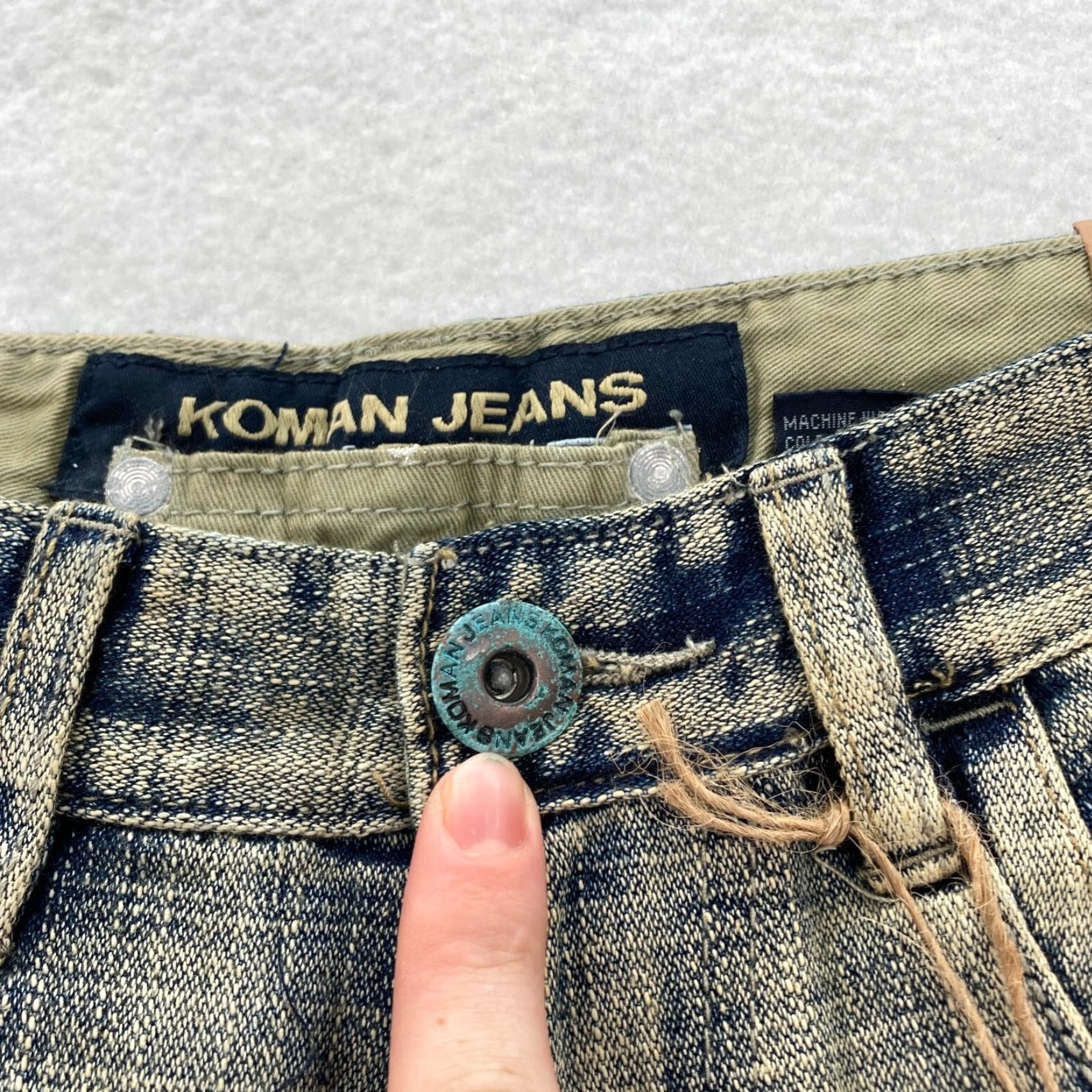 Denime VINTAGE Koman Jeans Mens 32x30 Relaxed Straight Blue Denim Flap Pocket Y2K NWT Size US 32 / EU 48 - 5 Thumbnail