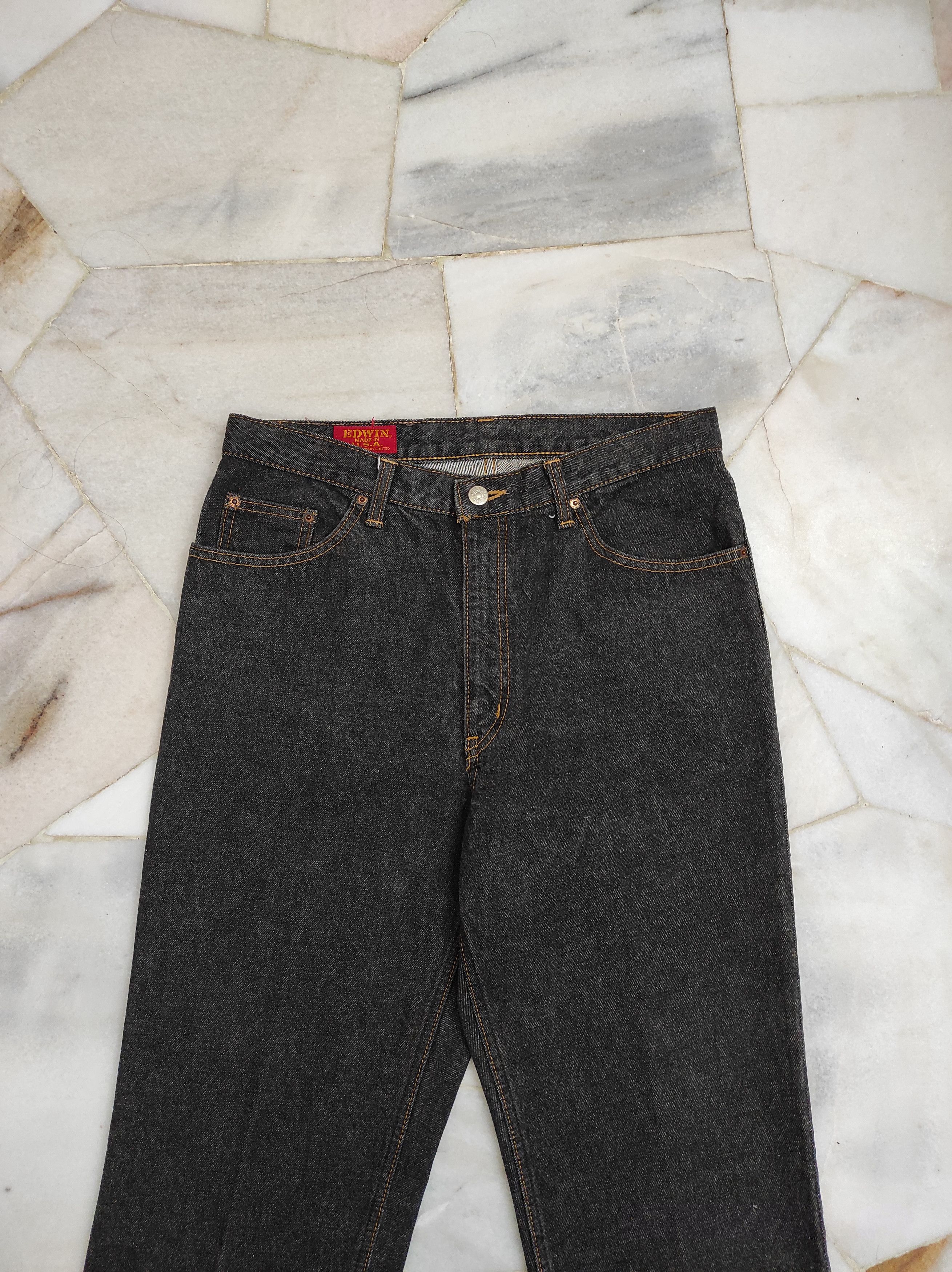 Edwin Vintage Edwin Yarn-dyed Black Denim Made in USA Size US 33 - 8 Thumbnail