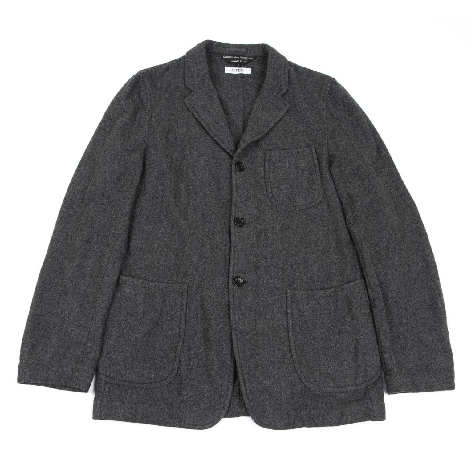 Comme des Garcons Homme Plus Wool-Blend Patch Pocket Jacket in Gray Size S Size US S / EU 44-46 / 1 - 1 Thumbnail