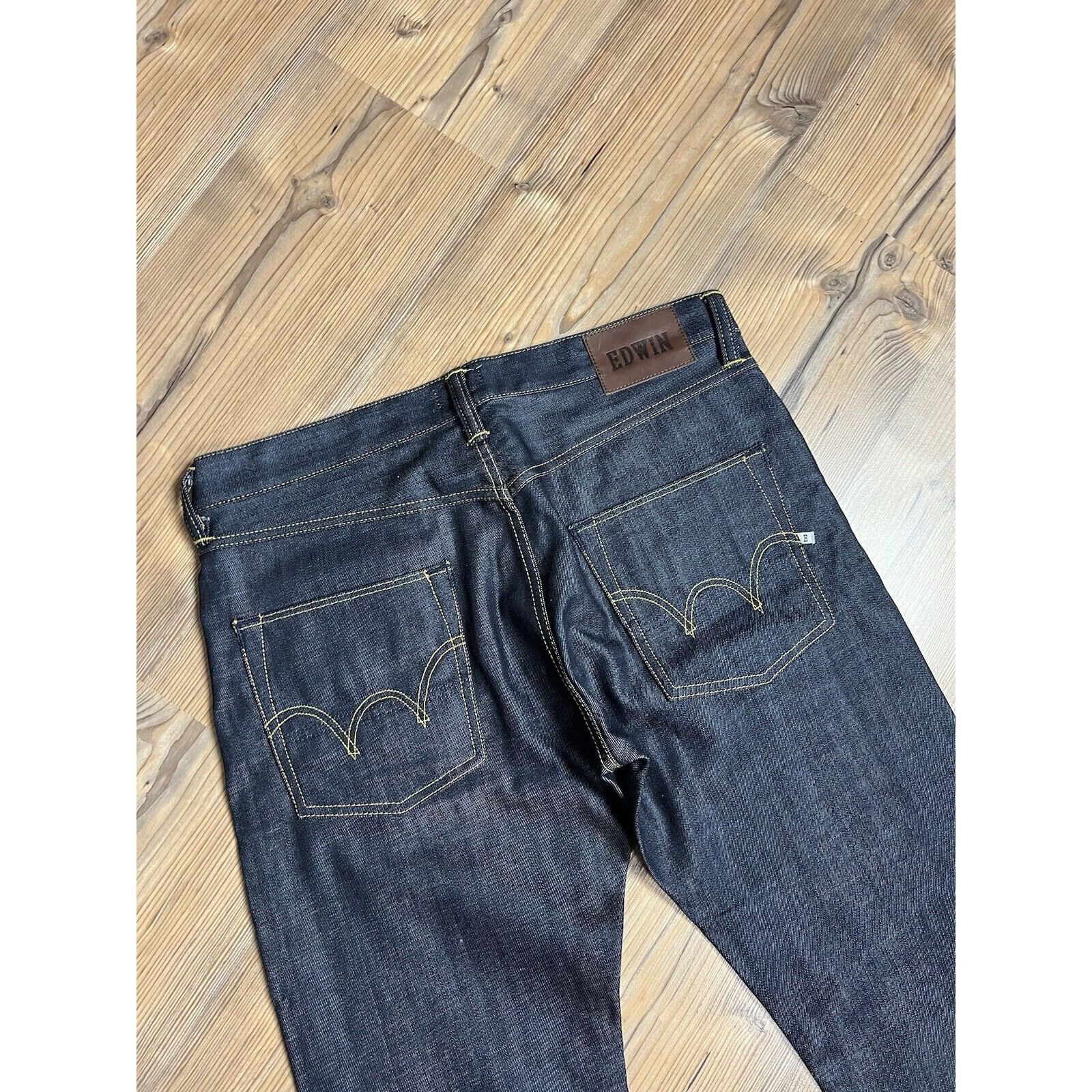 Edwin MINT! Edwin Blue Raw Denim Relaxed Fit Jeans Pants Size 34x3 Size US 34 / EU 50 - 11 Thumbnail