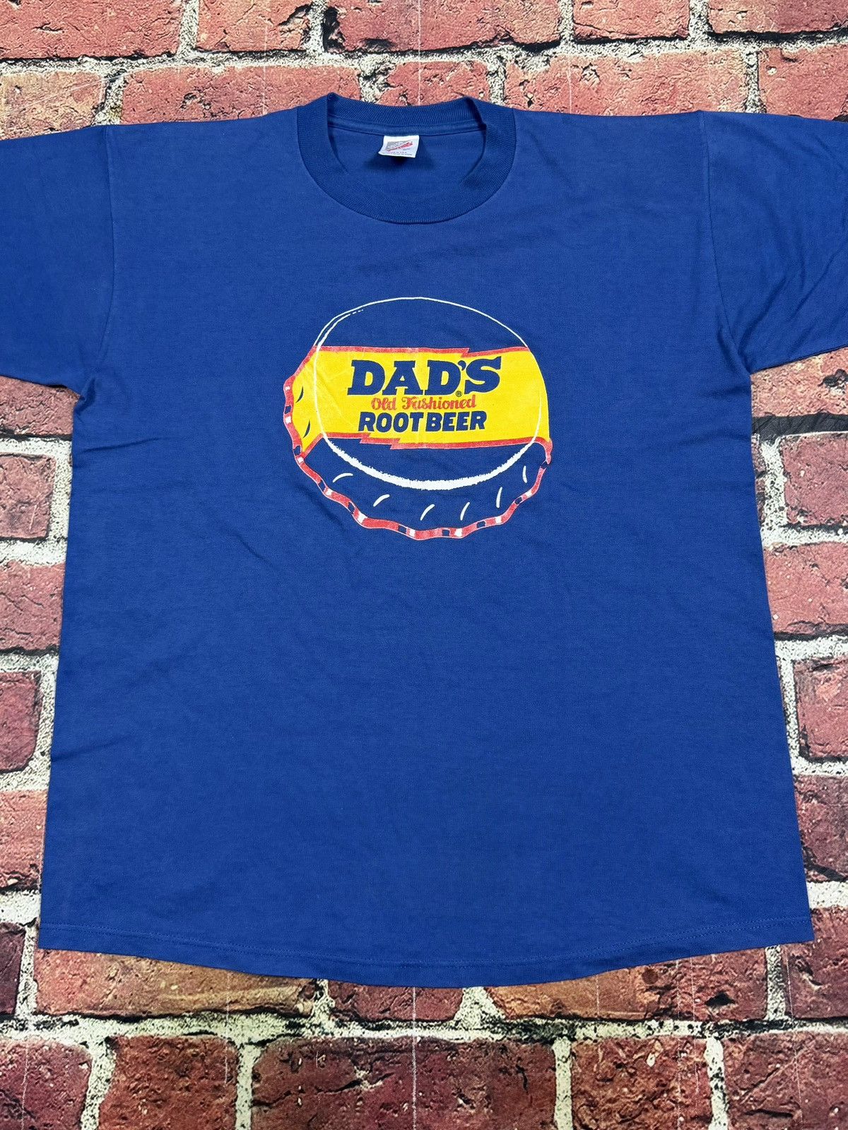 Jerzees Vintage Dad's Root Beer Soda Promo Blue T Shirt 80s 90s USA Size US L / EU 52-54 / 3 - 2 Thumbnail