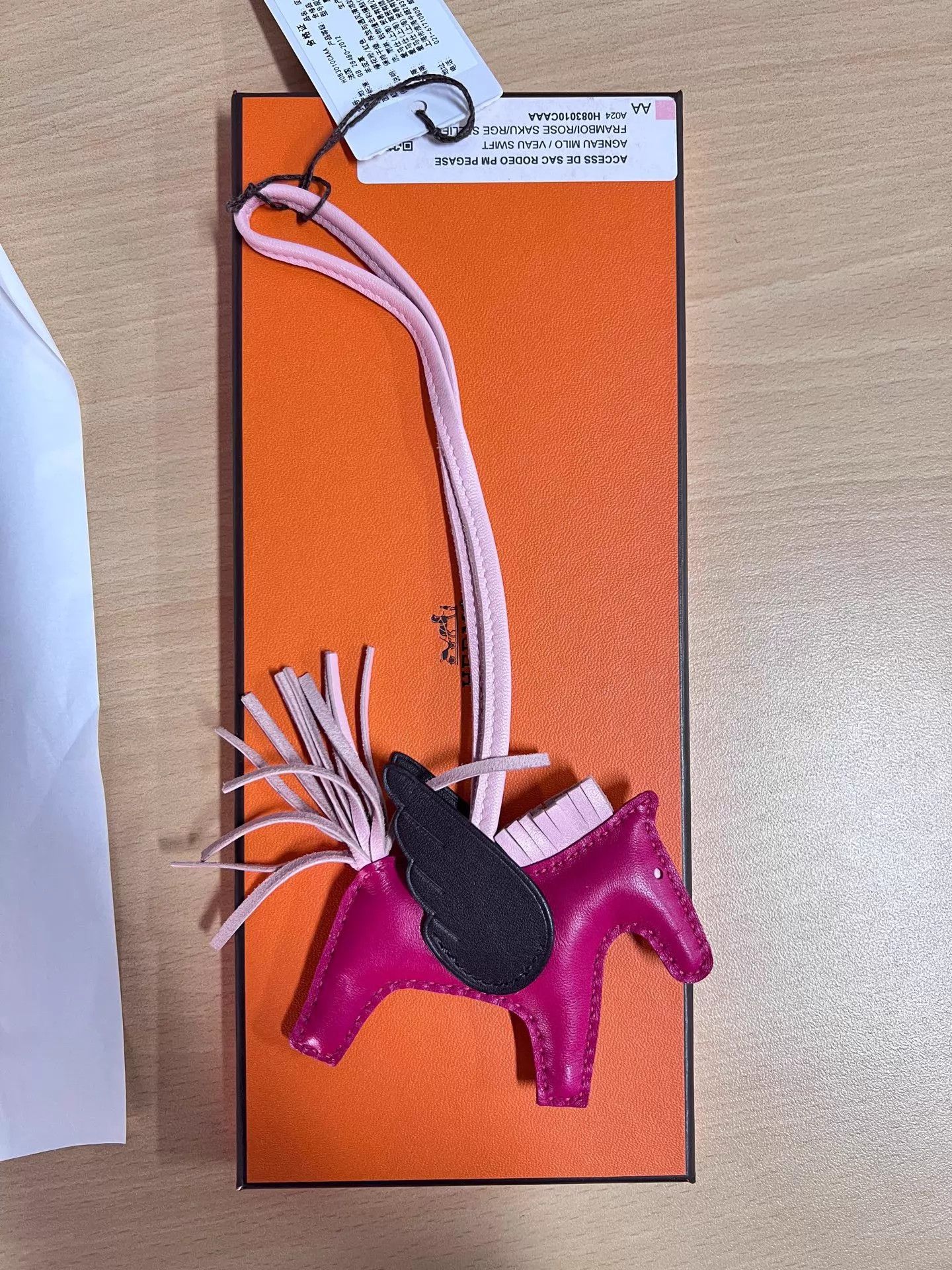 Hermes HERMES Pegase Leather Charm NWT Rose Sakura Pink Ebony Size ONE SIZE - 3 Thumbnail