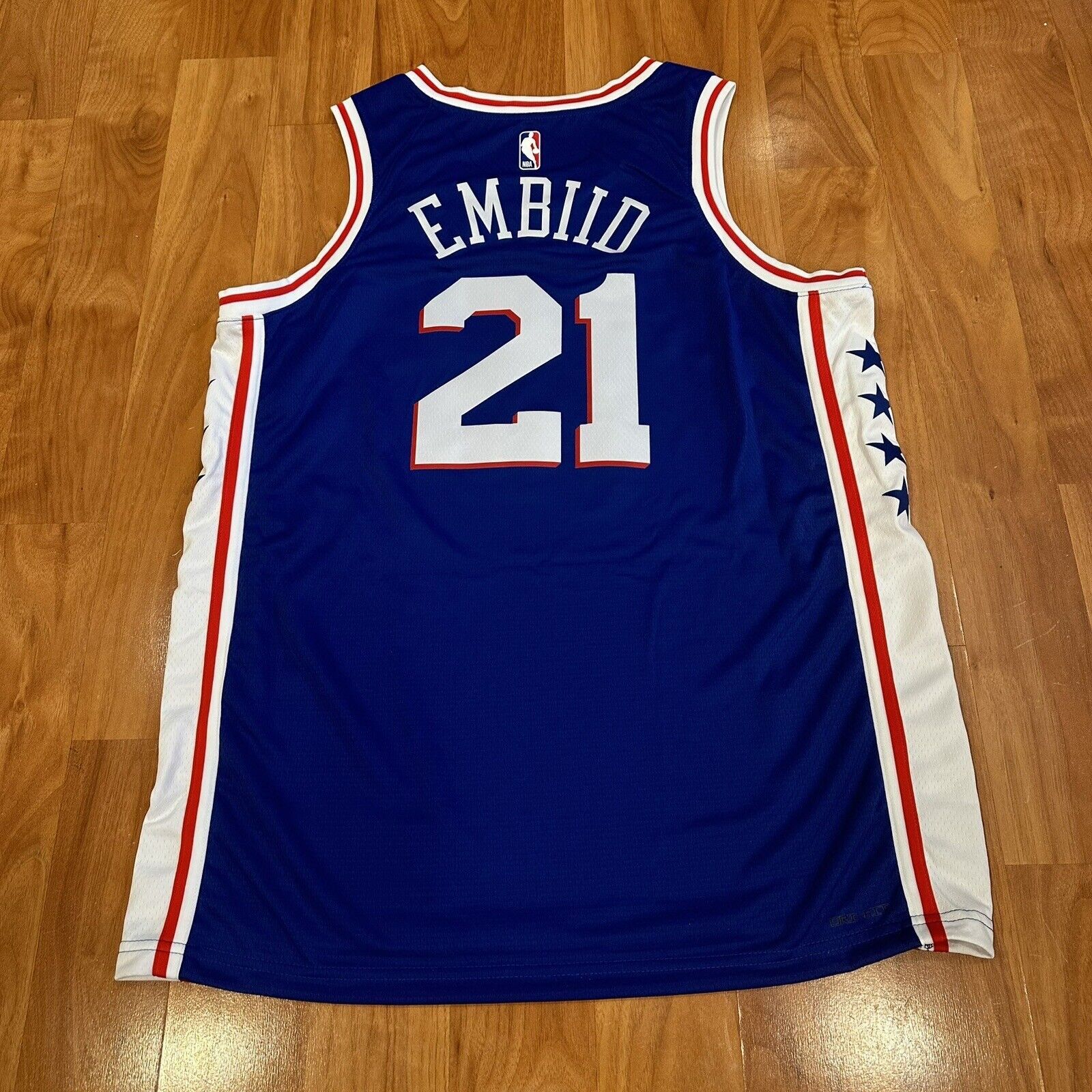 image of Nba Philadelphia 76Ers Joel Embiid Jersey Size XL in Blue, Men's