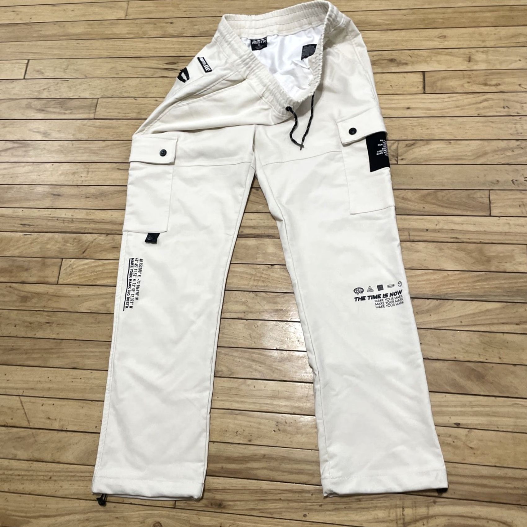 Vintage RGSTR Jogger Streetwear Pants Adult XL Lounge Sweat Pants Cream Old Money Grunge Slim Pocket Drawstring Size US 29 - 4 Thumbnail