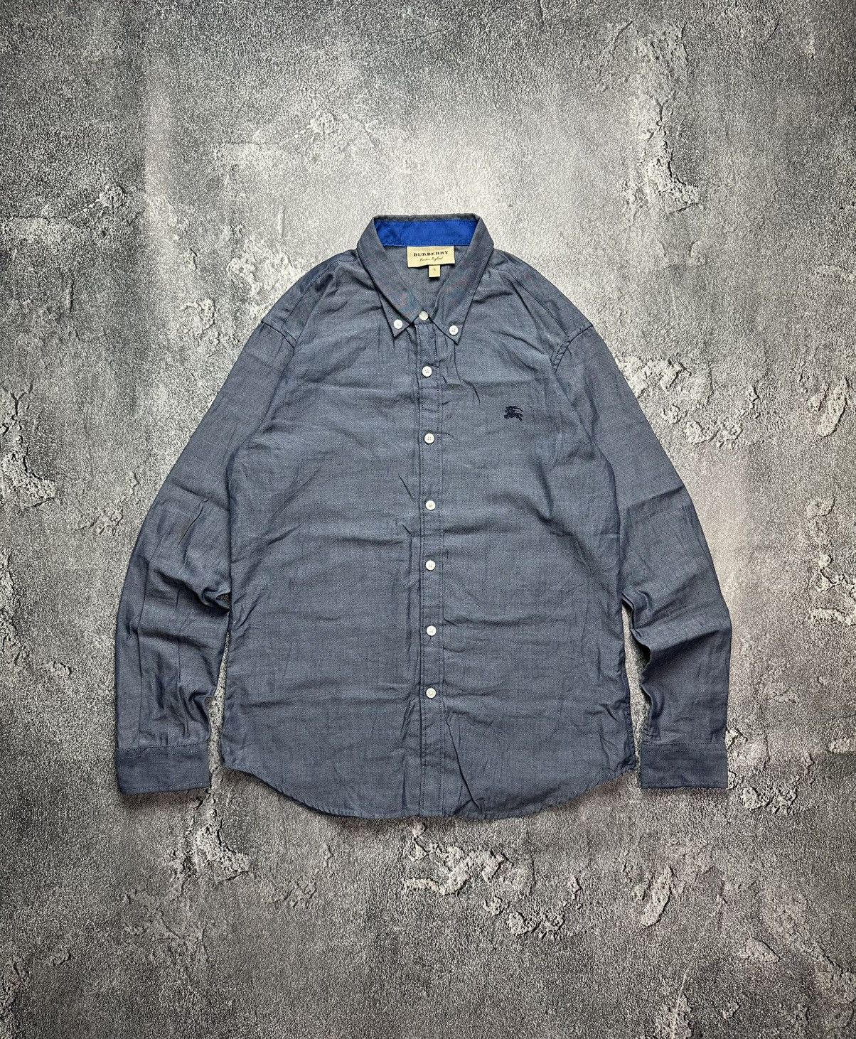 Burberry Burberry Vintage Shirt Button Ups Logo Rare Size US L / EU 52-54 / 3 - 1 Thumbnail