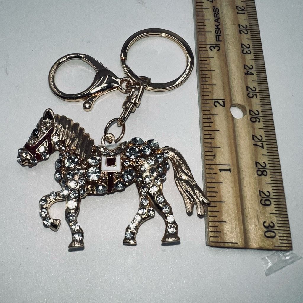 Other Gold and Clear Crystal Horse Bag/Key Charm Size ONE SIZE - 5 Thumbnail