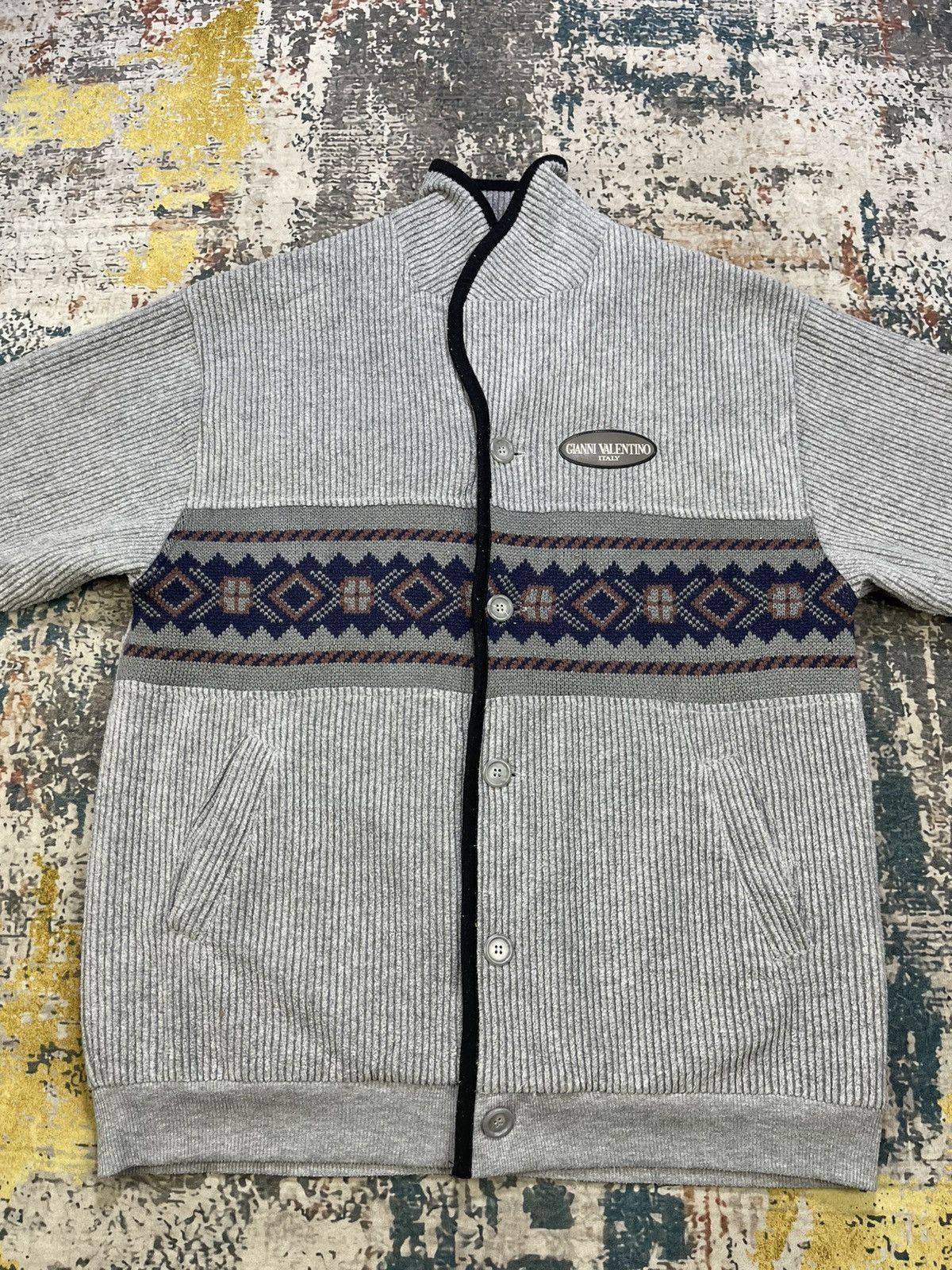Gianni Valentino Gianni Valentino Knit Navajo Button Down Sweater Jacket Size US L / EU 52-54 / 3 - 2 Thumbnail