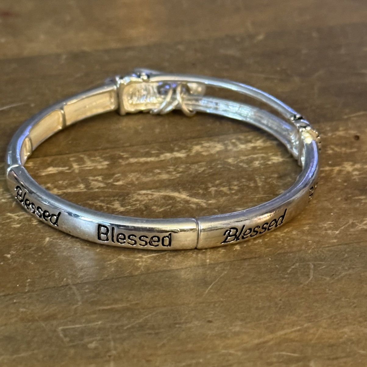 Other Silver tone Blessed stretch charm bracelet Size ONE SIZE - 6 Thumbnail